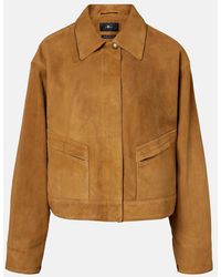 7 For All Mankind - Cropped Suede Jacket - Lyst