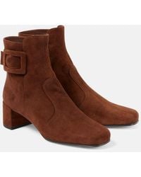Roger Vivier - Tres Vivier Polly Suede Ankle Boots - Lyst