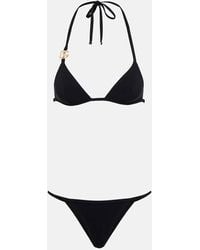 Dolce & Gabbana - Bikini triangular con logo - Lyst