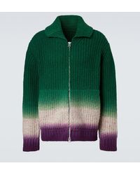 Sacai - Ribbed-Knit Wool Zip-Up Cardigan - Lyst