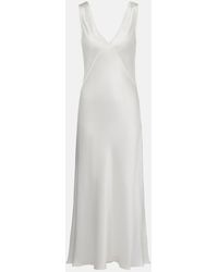 Asceno - Bordeaux Silk Satin Slip Dress - Lyst