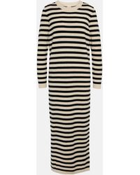 Jardin Des Orangers - Striped Wool And Cashmere Midi Dress - Lyst