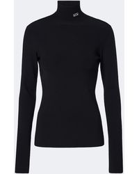 Loewe - Double L Ribbed-Knit Turtleneck Top - Lyst