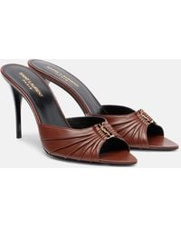 Saint Laurent - Babylone Cassandre 90 Leather Mules - Lyst