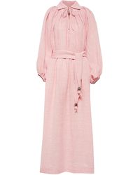 Lisa Marie Fernandez Poet Linen-blend Maxi Dress - Pink