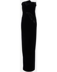 LEO LIN - Marilyn Cutout Floral-Applique Velvet Gown - Lyst