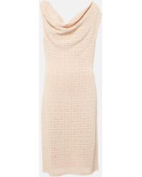 Givenchy - 4g Jacquard Draped Midi Dress - Lyst