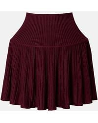 Alaïa - Ribbed-Knit Wool-Blend Miniskirt - Lyst