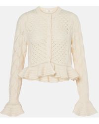 Chloé - Ruffled Cotton, Wool, And Silk Cardigan - Lyst