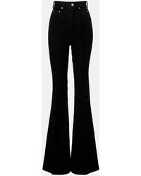 Rick Owens - Bolan Cotton And Linen Corduroy Flared Pants - Lyst
