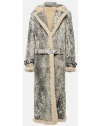 The Attico - Shearling-lined Leather Coat - Lyst