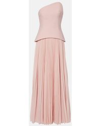 Solace London - Britt Pleated Strapless Gown - Lyst