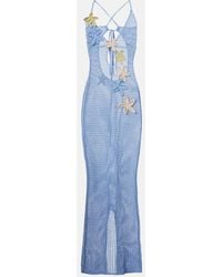 Bananhot - Hilsa Open-Knit Lame Maxi Dress - Lyst