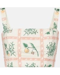 Agua Bendita - Cacao Embroidered Cotton Crop Top - Lyst