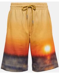 Dries Van Noten - Printed Cotton Jersey Shorts - Lyst