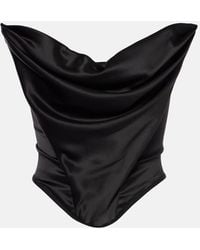 Magda Butrym - Top Aus Satin - Lyst