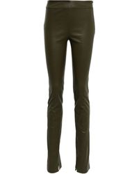 Damen Bekleidung Hosen und Chinos Skinny Hosen Helmut Lang Leder High-Rise-Hose aus Leder in Grün 