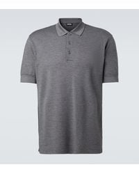 ZEGNA - Cotton And Silk Pique Polo Shirt - Lyst