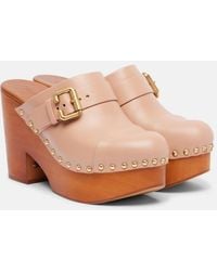 Chloé - Jeannette 80 Studded Leather Clogs - Lyst