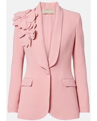 Elie Saab - Floral-Applique Cady Blazer - Lyst