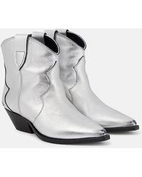 Isabel Marant - Dewina Metallic Leather Ankle Boots - Lyst