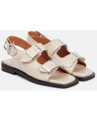 Ganni - Leather Sandals - Lyst