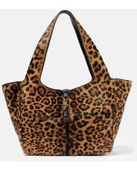 Saint Laurent - Leopard Bea Le 5 À Tote Bag - Lyst