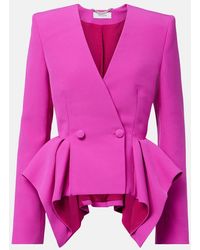 Safiyaa - Double-Breasted Peplum Blazer - Lyst