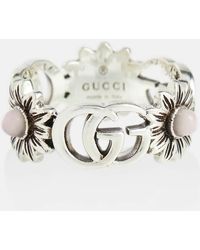 Gucci - GG Marmont Sterling Silver Ring With Pearls - Lyst
