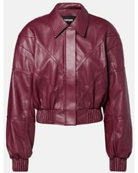 ROTATE BIRGER CHRISTENSEN - Cropped Faux Leather Bomber Jacket - Lyst