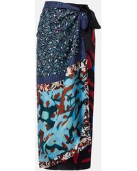 Dries Van Noten - Printed Silk Wrap Skirt - Lyst