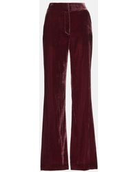 Veronica Beard - Lebone High-Rise Velvet Flared Pants - Lyst