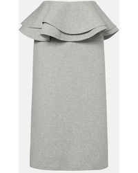 Plan C - Ruffled Cotton-Blend Midi Skirt - Lyst