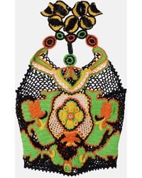 Etro - Floral Crochet Cotton Crop Top - Lyst