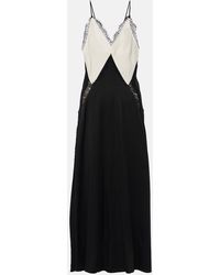 Victoria Beckham - Slipdress Aus Satin Mit Spitze - Lyst