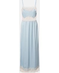 Faithfull the Brand - Morris Lace-Trimmed Satin Midi Dress - Lyst