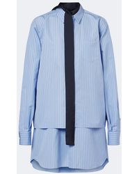 Sacai - Layered Striped Cotton-Blend Poplin Shirt - Lyst