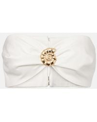 Adriana Degreas - Embellished Cotton-Blend Bandeau Top - Lyst