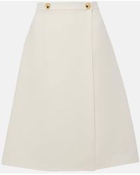 Valentino - Crepe Couture Midi Skirt - Lyst