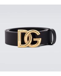 Dolce & Gabbana - Cinturon de piel con hebilla DG - Lyst