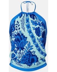 Etro - Paisley Halterneck Silk Top - Lyst