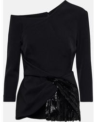 Safiyaa - Juah Sequined Asymmetric Crepe Top - Lyst