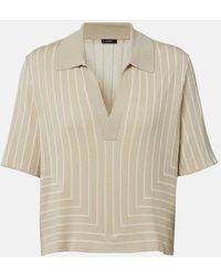 JOSEPH - Striped Cotton And Silk Polo Shirt - Lyst