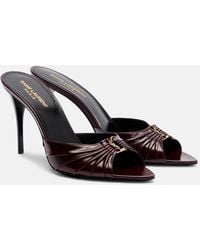 Saint Laurent - Babylone Cassandre Leather Mules - Lyst