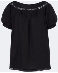 Posse - Marilyn Lace-Trimmed Cotton Top - Lyst
