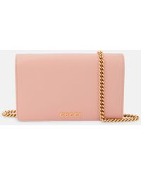 Gucci - Script Leather Wallet On Chain - Lyst
