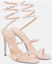 Rene Caovilla - Cleo 105 Embellished Satin Sandals - Lyst