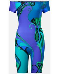 Emilio Pucci - Orchidee Printed Off-Shoulder Romper - Lyst