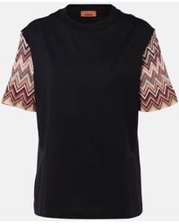 Missoni - Rundhals-T-Shirt Aus Zickzackstrick - Lyst