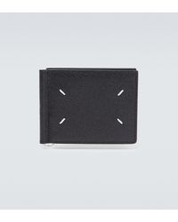 Maison Margiela Leather Wallet With Money Clip - Black